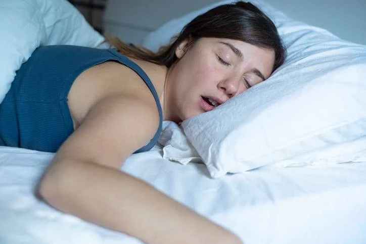 woman snoring