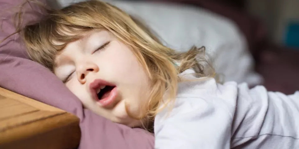 young girl snoring