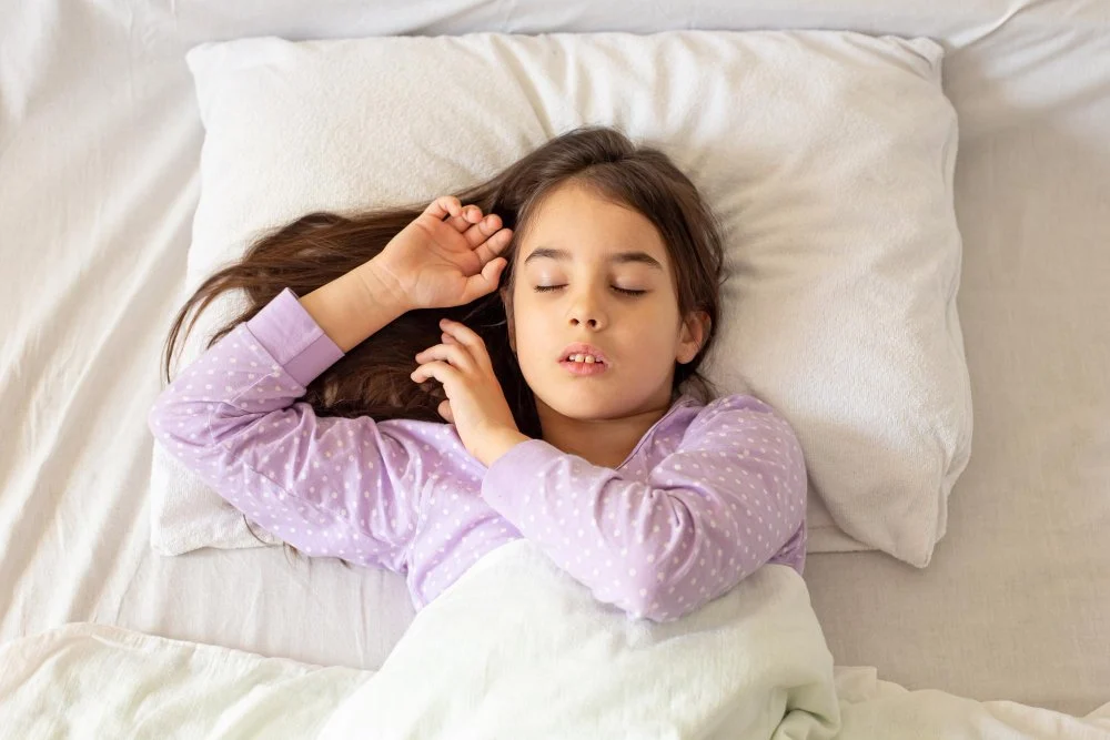 young girl snoring