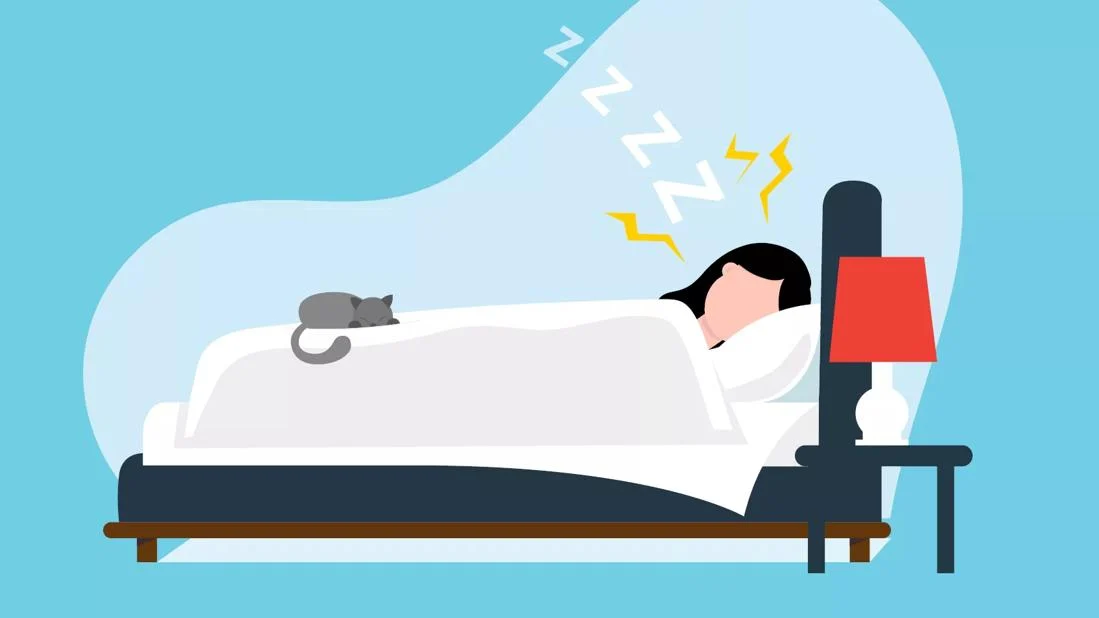 cartoon female snoring