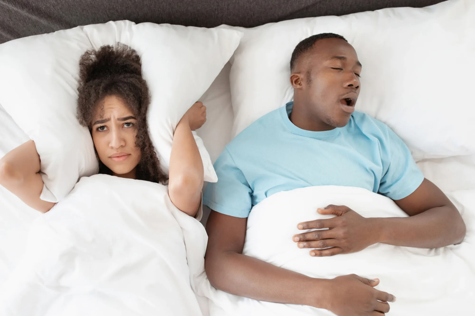 man snoring wife cant sleep