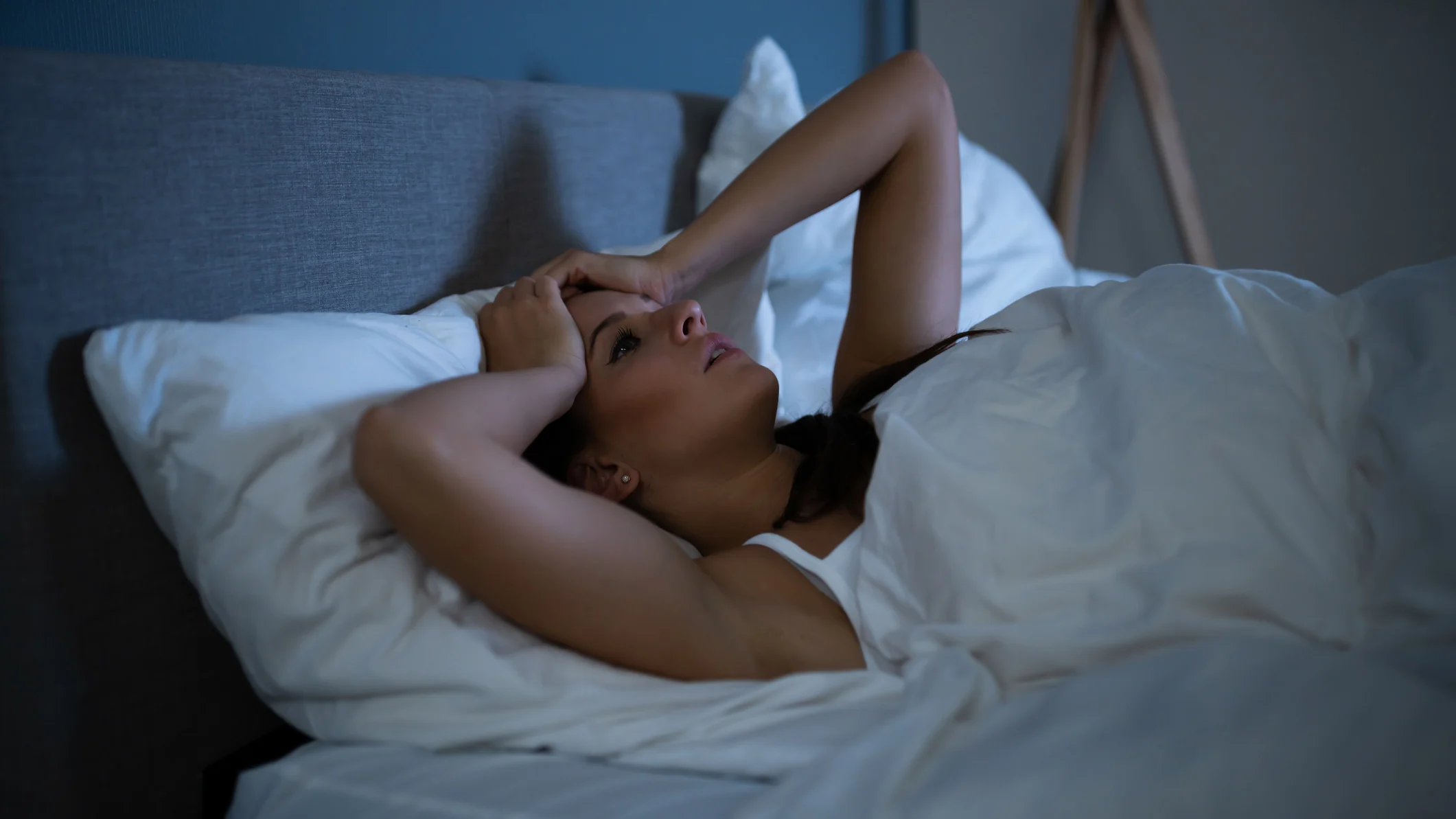 woman unable to sleep