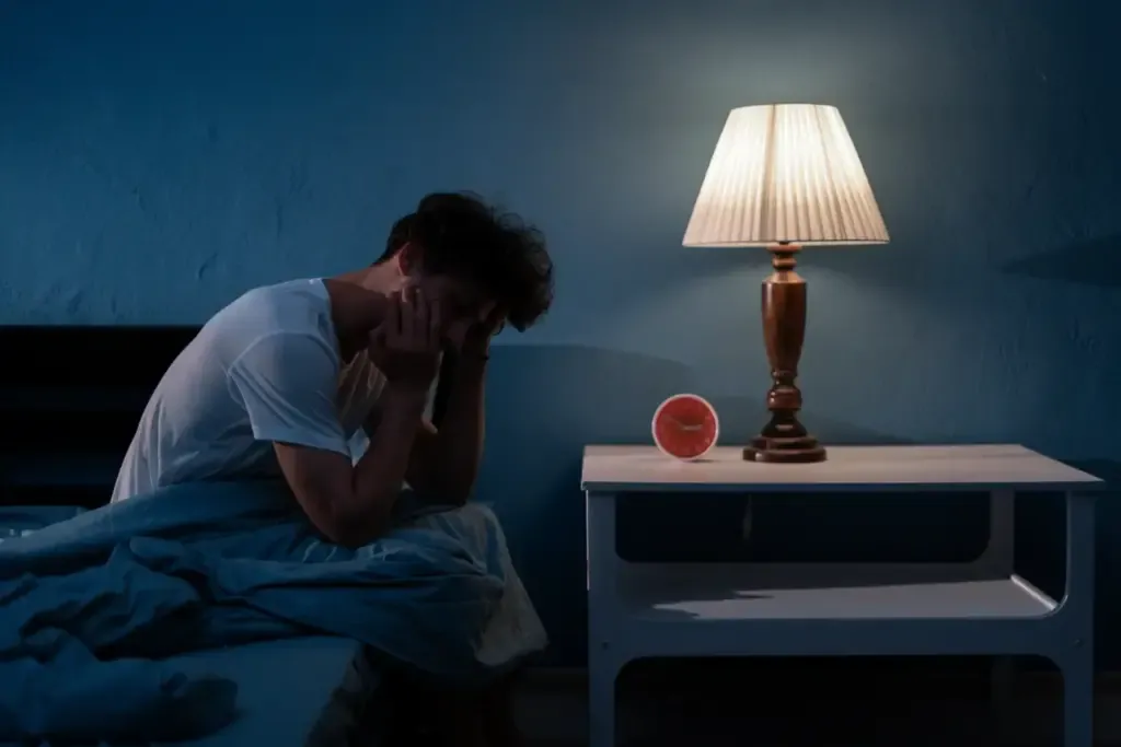 man unable to sleep